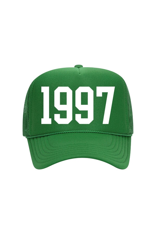 Custom Birth Year Trucker Hat HAT LULUSIMONSTUDIO Kelly Green 